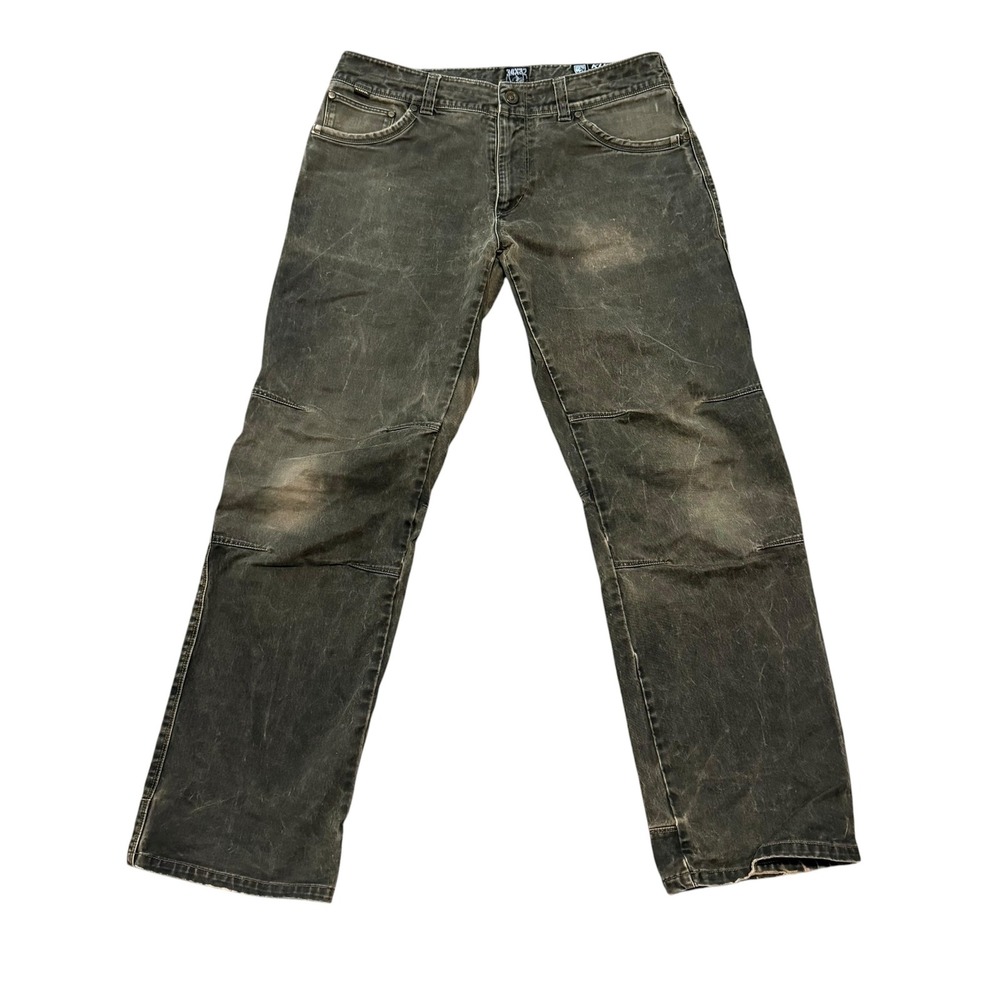 Kuhl RYDR Mens 34x32 Vintage Patina Dye Articulated Knee Work Pants Dark Khaki